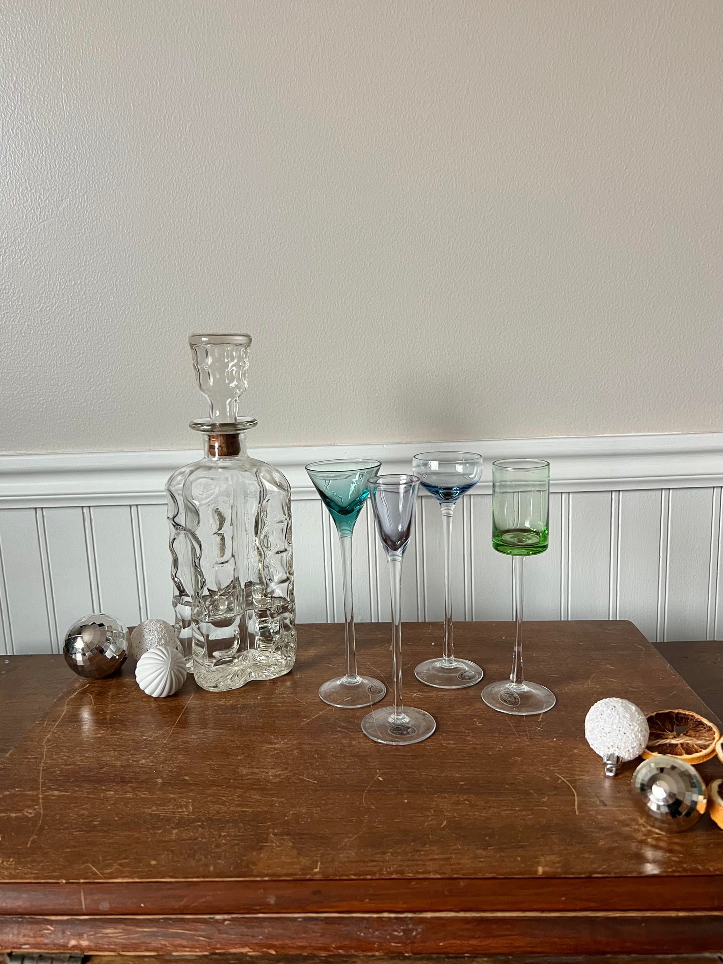 colorful cordial stemware