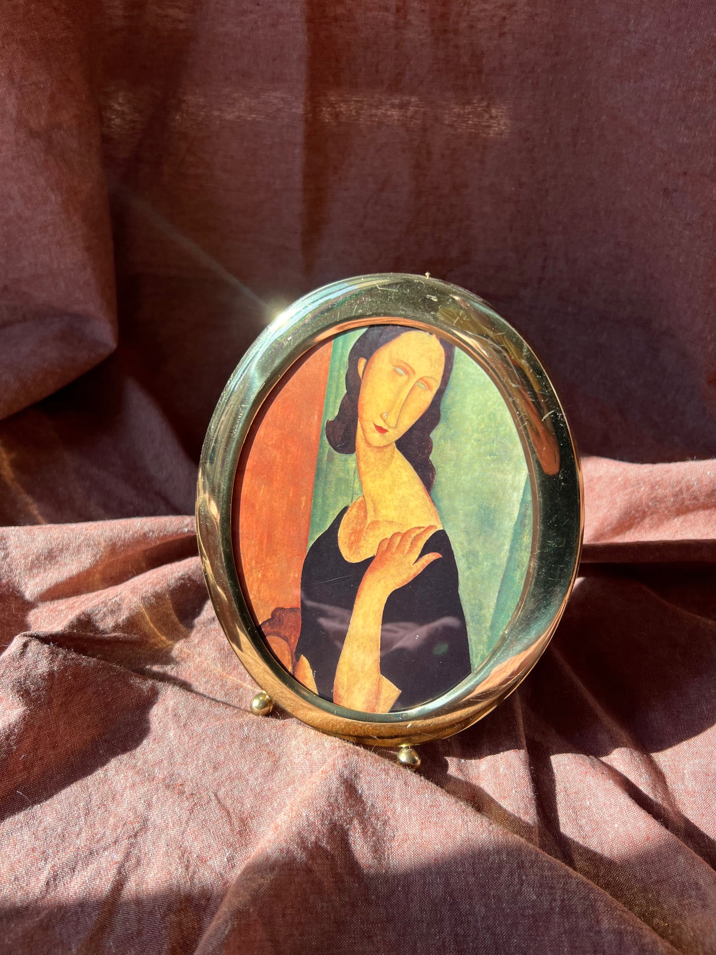 Brass oval frame