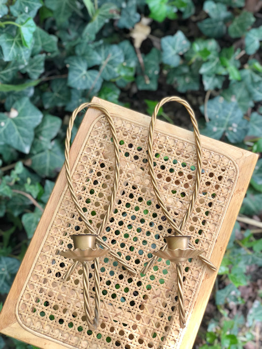 Vintage brass braided sconces