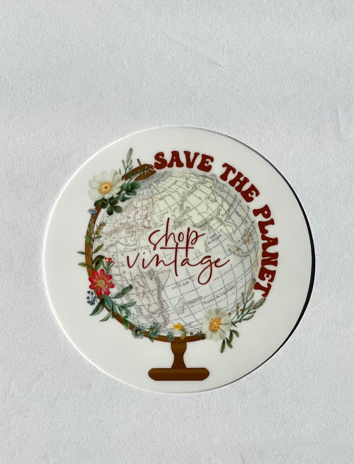 Vintage globe sticker