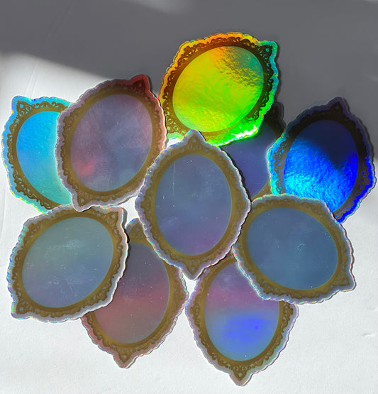 Holographic vintage mirror sticker