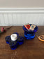 Cobalt blue glass set