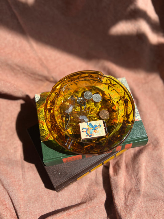 Amber glass dish