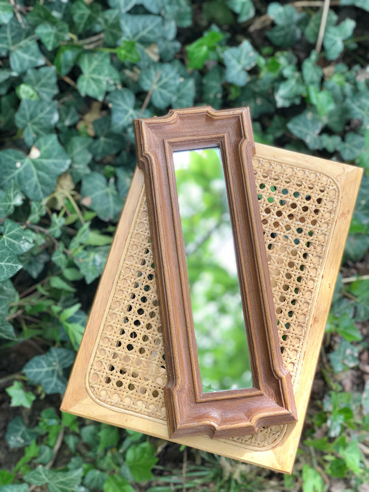 Faux wood mirror